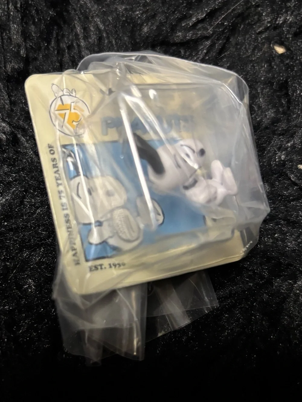 Peanuts Snoopy 75th Anniversary White Phone Charm Keychain 1990’s